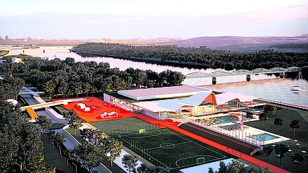 Visualisierung eines Teilbreichs der Sportmeile Krems